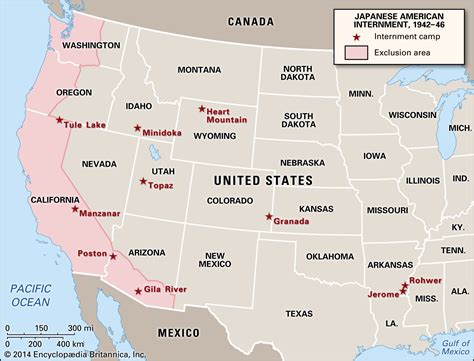 japanese internment camps locations